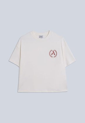 Camiseta Para Mujer Manga Corta Cuello Redondo Color Crema Marca Atmos #31090175