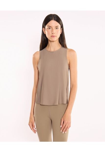 Camiseta Para Mujer Manga Sisa Cuello Redondo Color Mocca Marca Atmos #31090308