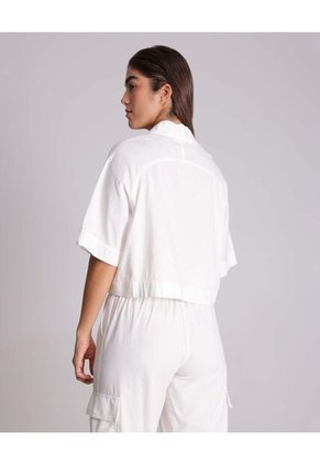 Camisa Para Mujer Manga Corta Color Crema Marca Atmos #31010007