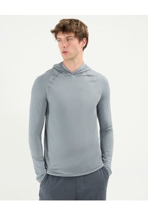 Camiseta Para Hombre Manga Larga Cuello Redondo Color Gris Claro Marca Atmos #32090163