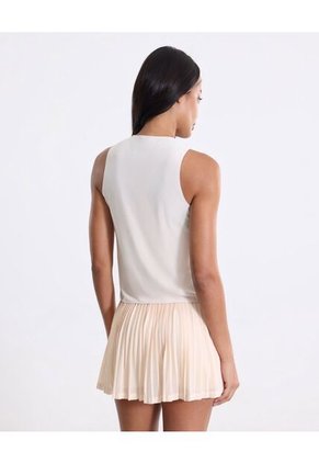 Camiseta  Para Mujer Manga Sisa Cuello Redondo Color Beige Marca Atmos #31090350