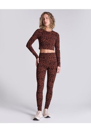 Crop Top Para Mujer Manga Larga Color Café  Marca Atmos #31090185