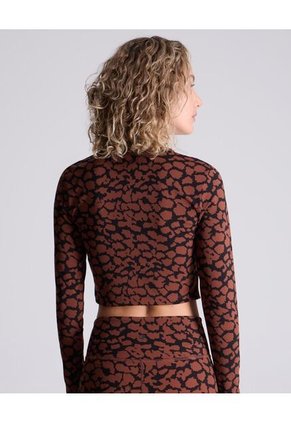 Crop Top Para Mujer Manga Larga Color Café  Marca Atmos #31090185