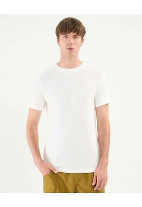 Camiseta Para Hombre Manga Corta Cuello Redondo Color Crudo Marca Atmos #32090159