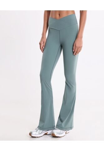 Leggins Flare  Para Mujer Largo Color Verde Marca Atmos #31230130 Atmos