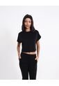 Camiseta  Para Mujer Crop Top Manga Sisa Color Negro Marca Atmos #31090335 de Atmos