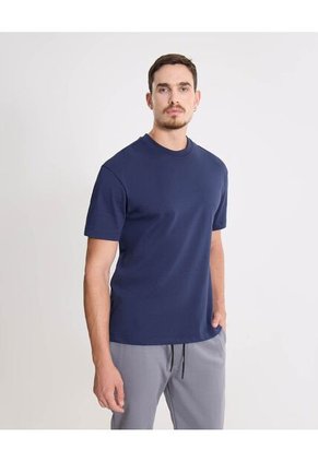 Camiseta Para Hombre Manga Corta Cuello Redondo Color Azul Marca Atmos #32090291