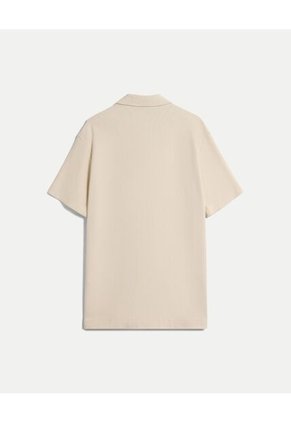 Camisa  Para Hombre Sobrecamisa Manga Corta Color Beige Marca Atmos #32010003