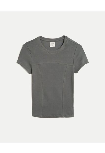 Camiseta Para Mujer Manga Corta Cuello Redondo Color Gris Marca Atmos #31090256