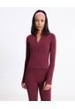 Buzo Ajustado Cuello Alto Training Aerius Skin  Para Mujer Vino Atmos de Atmos