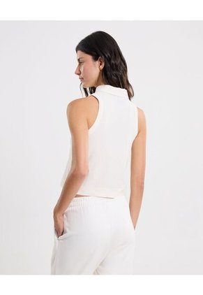 Polo Para Mujer Manga Sisa Color Marfil Marca Atmos #31110009