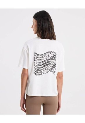 Camiseta Para Mujer Manga Corta Cuello Redondo Color Marfil Marca Atmos #31090254