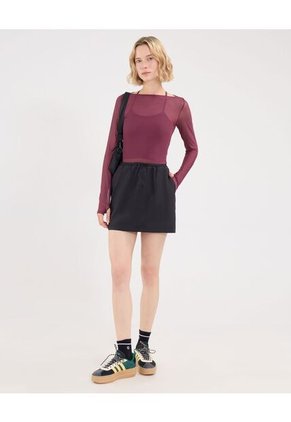 Camiseta Para Mujer Manga Larga Cuello Redondo Color Vino Marca Atmos #31090259