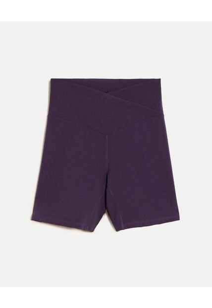 Short Pretina Cruzada Aerius Skin 15 Cm  Para Mujer Uva Atmos