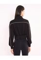 Buzo Full Zipper Piping Plush  Para Mujer Negro Atmos de Atmos