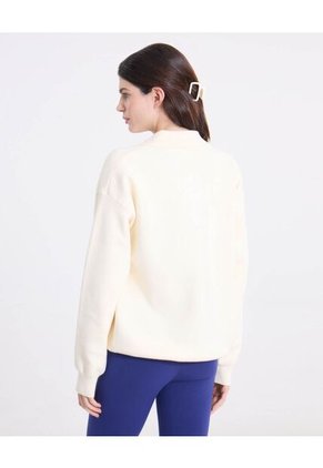 Saco Tejido Cuello V Estructurado  Para Mujer Crema Atmos
