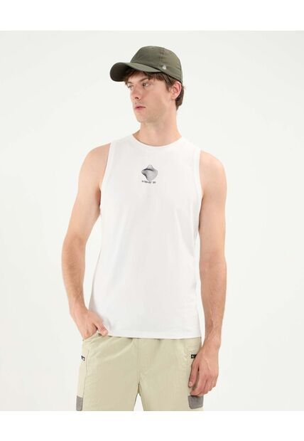 Camiseta Para Hombre Manga Sisa Cuello Redondo Color Marfil Marca Atmos #32090187