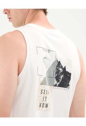 Camiseta Para Hombre Manga Sisa Cuello Redondo Color Marfil Marca Atmos #32090187