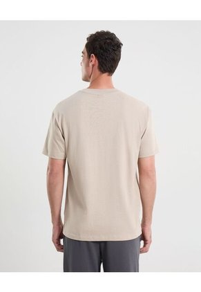 Camiseta Para Hombre Manga Corta Cuello Redondo Color Beige Marca Atmos #32090226