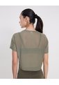 Camiseta Manga Corta En Mesh Para Mujer  Deportiva  Color Verde Marca Atmos de Atmos