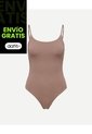 Body Brasilera En Microfibra Para Mujer  Deportiva  Color Café Marca Atmos de Atmos