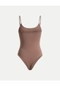 Body Brasilera En Microfibra Para Mujer  Deportiva  Color Café Marca Atmos de Atmos