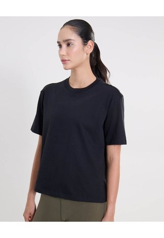 Camiseta Básica Manga Corta Amplia Para Mujer  Deportiva  Color Negro Marca Atmos Atmos