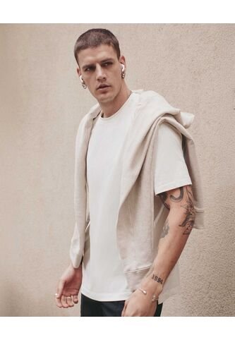 Camiseta Para Hombre Manga Corta Cuello Redondo Color Blanco Marca Atmos #32090227 Atmos