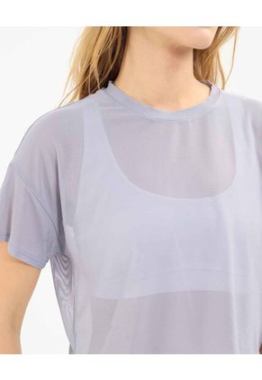 Camiseta Para Mujer Manga Corta Cuello Redondo Color Gris Claro Marca Atmos #31090231