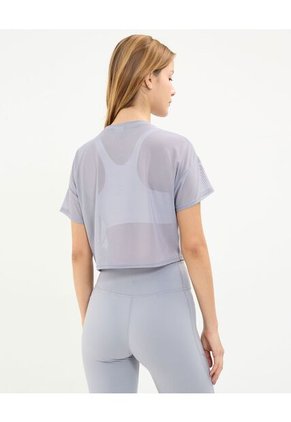 Camiseta Para Mujer Manga Corta Cuello Redondo Color Gris Claro Marca Atmos #31090231