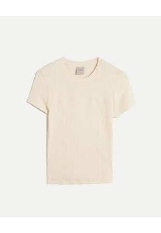 Camiseta Para Mujer Manga Corta Cuello Redondo Color Marfil Marca Atmos #31090257 Atmos