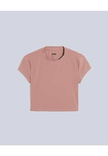 Camiseta Para Mujer Manga Corta Cuello Redondo Color Lila Marca Atmos #31090223