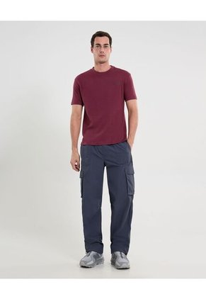 Camiseta Para Hombre Manga Corta Cuello Redondo Color Vino Marca Atmos #32090220