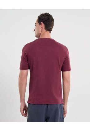 Camiseta Para Hombre Manga Corta Cuello Redondo Color Vino Marca Atmos #32090220
