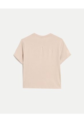 Camiseta Para Mujer Manga Corta Cuello Redondo Color Crema Marca Atmos #31090263