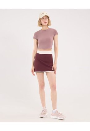 Falda Para Mujer Medio Color Vino Marca Atmos #31140017