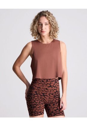 Camiseta Para Mujer Manga Sisa Cuello Redondo Color Café Marca Atmos #31090181