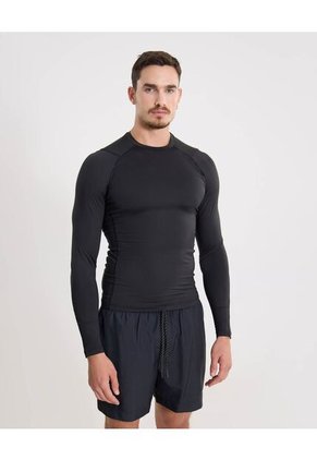 Camiseta Para Hombre Manga Larga Cuello Redondo Color Negro Marca Atmos #32090264