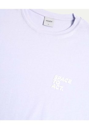 Camiseta Para Mujer Manga Corta Cuello Redondo Color Lila Marca Atmos #31090255