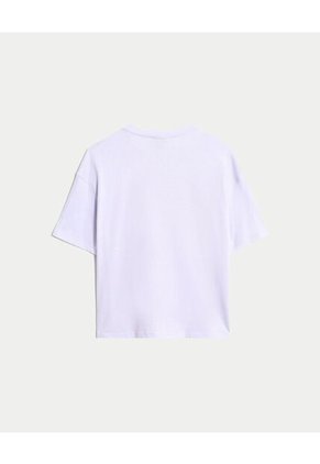 Camiseta Para Mujer Manga Corta Cuello Redondo Color Lila Marca Atmos #31090255