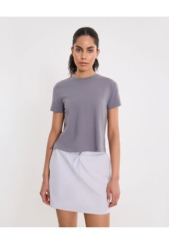 Camiseta Para Mujer Manga Corta Cuello Redondo Color Gris Marca Atmos #31090261 Atmos