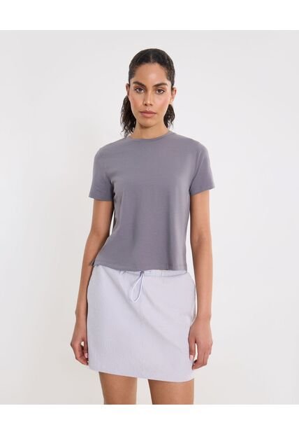 Camiseta Para Mujer Manga Corta Cuello Redondo Color Gris Marca Atmos #31090261
