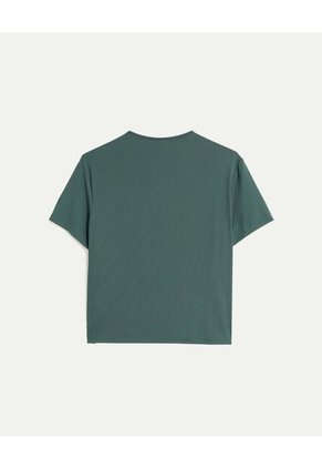 Camiseta Para Mujer Manga Corta Cuello Redondo Color Verde Marca Atmos #31090311