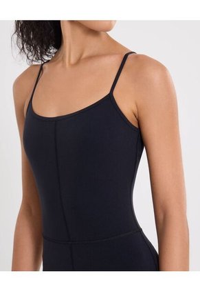 Enterizo Deportivo Con Tiras Ajustables Para Mujer Negro Atmos