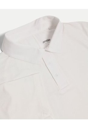 Polo Para Hombre Cuello Maquina Sin Bolsillo Color Blanco Marca Atmos #32110014