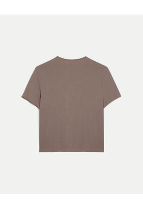 Camiseta Para Mujer Manga Corta Cuello Redondo Color Café Marca Atmos #31090327