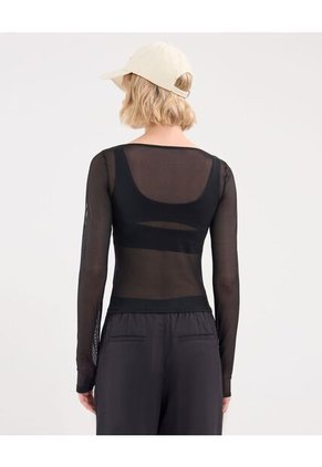 Camiseta Para Mujer Manga Larga Cuello Redondo Color Negro Marca Atmos #31090258