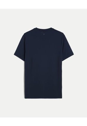 Camiseta Para Hombre Manga Corta Cuello Redondo Color Azul Marca Atmos #32090262