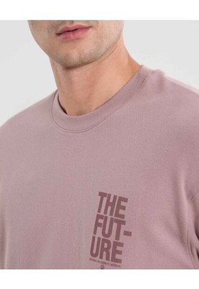 Camiseta Para Hombre Manga Larga Cuello Redondo Color Rosado Marca Atmos #32090191