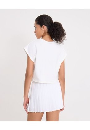 Camiseta Para Mujer Manga Corta Cuello Redondo Color Marfil Marca Atmos #31090252